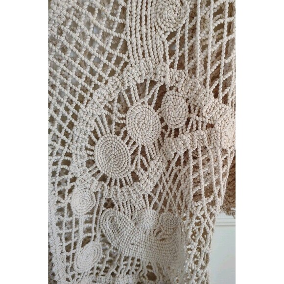 Chico's Cardigan Size 2 US L Ivory Metallic Crochet Hook Front - Picture 6 of 6